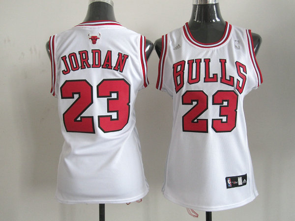  NBA Women Chicago Bulls 23 Michael Jordan Swingman White Jersey